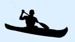 Dick Proenneke in a canoe logo